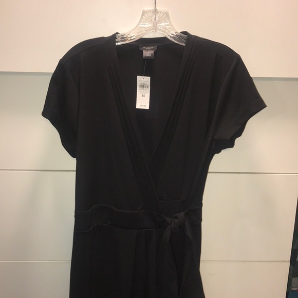 NWT Ann Taylor Black Wrap Dress - Picture 2 of 4